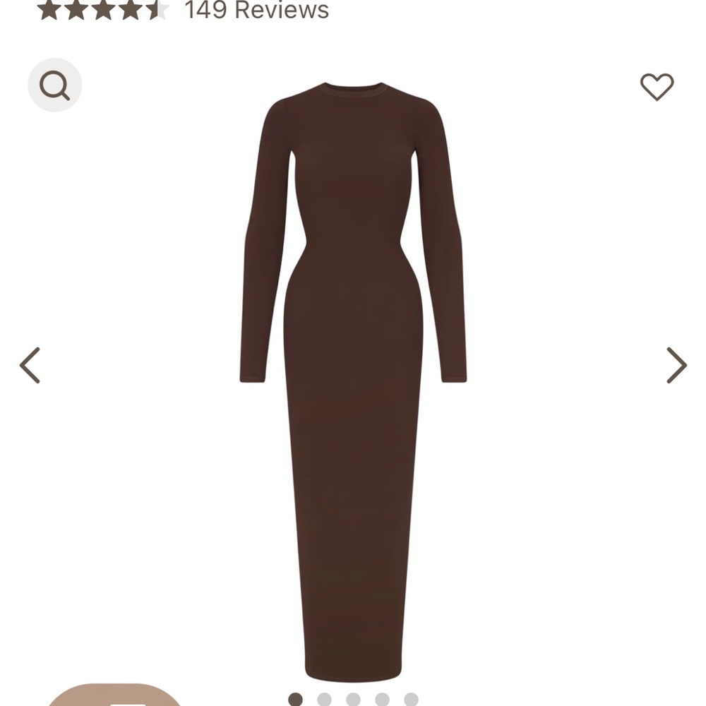 SKIMS CREW NECK LONG SLEEVE DRESS